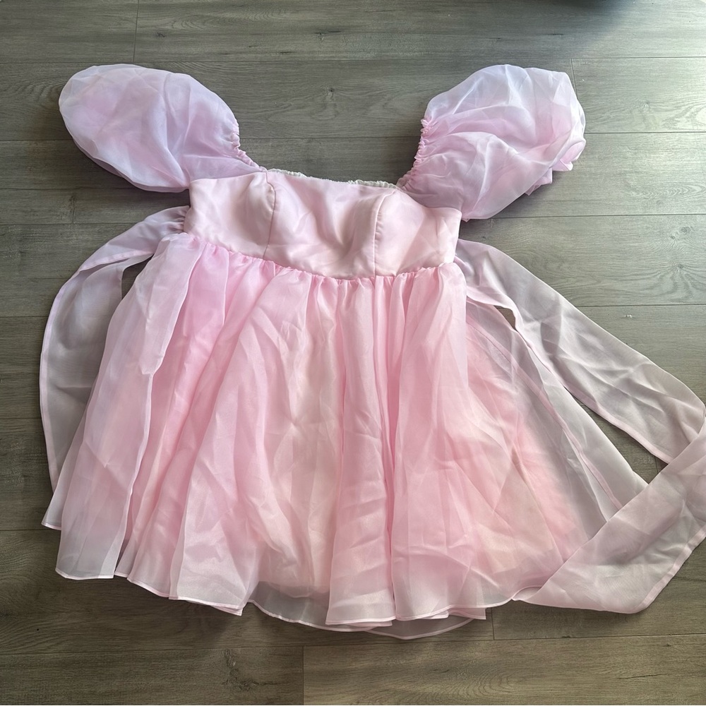 NWT AVA GOWNS light pink with shimmer Ashlyn Organza babydoll dress - size 22